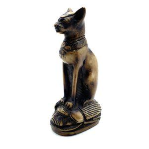 Egyptian Bastet Stone Granite Goddess Cat Statue Figurine